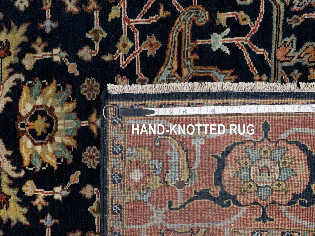 5'1" x 7'2" New Hand Knotted Blue Wool Rectangle Oriental Rug - MOA10291087