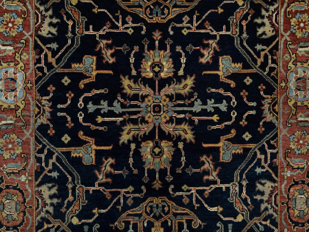 4'2" x 10'2" New Hand Knotted Blue Wool Runner Oriental Rug - MOA10291088