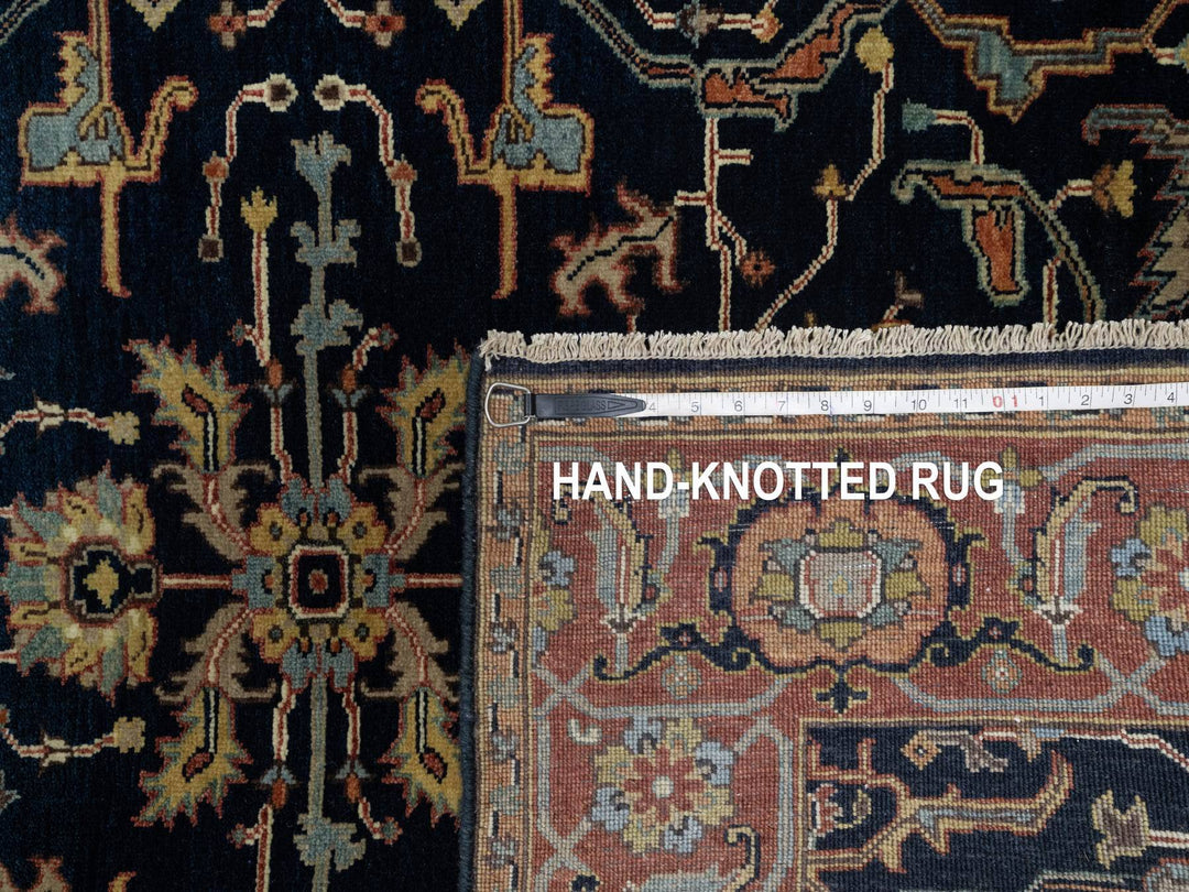 4'2" x 10'2" New Hand Knotted Blue Wool Runner Oriental Rug - MOA10291088