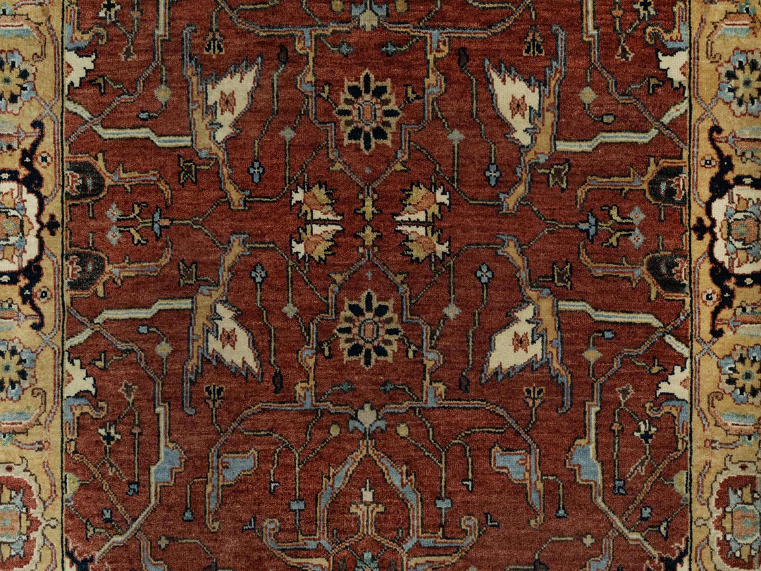 4'2" x 12'1" New Hand Knotted Red Wool Runner Oriental Rug - MOA10291090