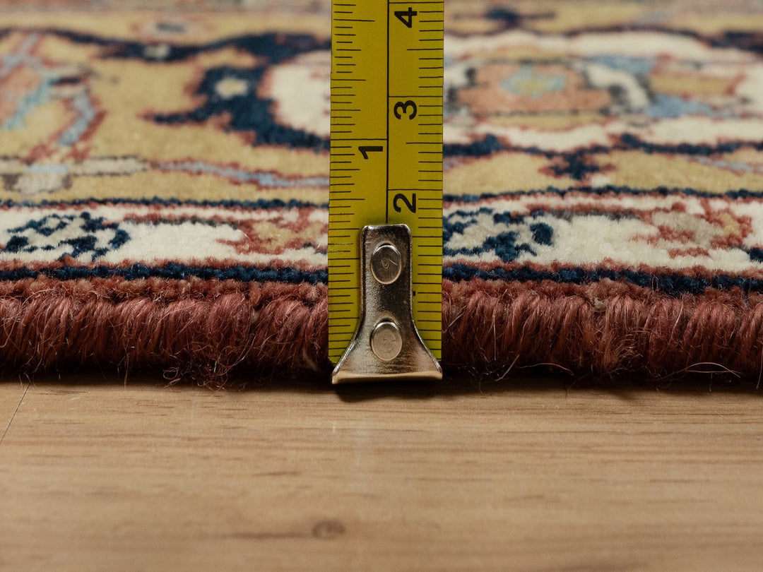 4'2" x 12'1" New Hand Knotted Red Wool Runner Oriental Rug - MOA10291090