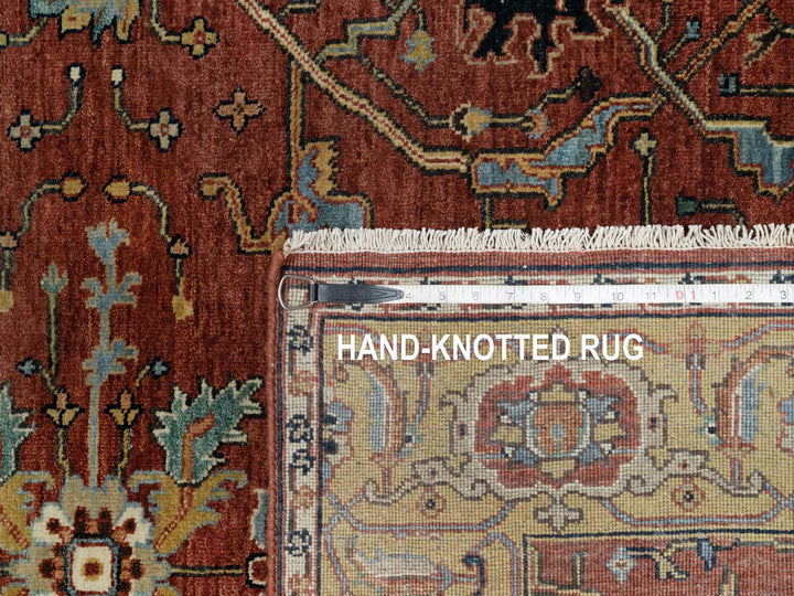 4'2" x 12'1" New Hand Knotted Red Wool Runner Oriental Rug - MOA10291090