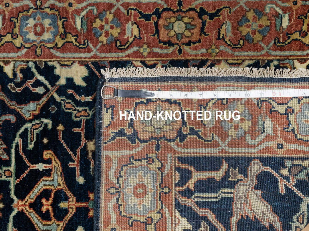 2'6" x 8'1" New Hand Knotted Blue Wool Runner Oriental Rug - MOA10291092