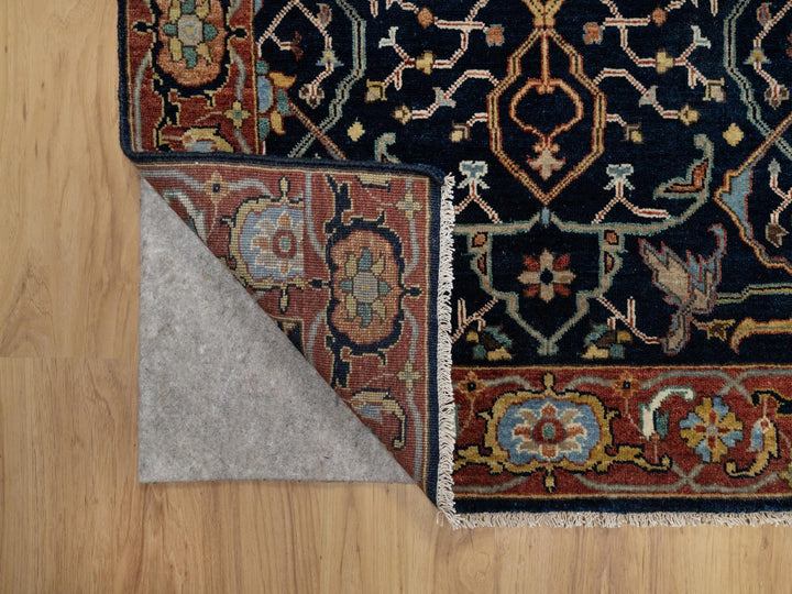 3'1" x 5'2" New Hand Knotted Blue Wool Rectangle Oriental Rug - MOA10291101