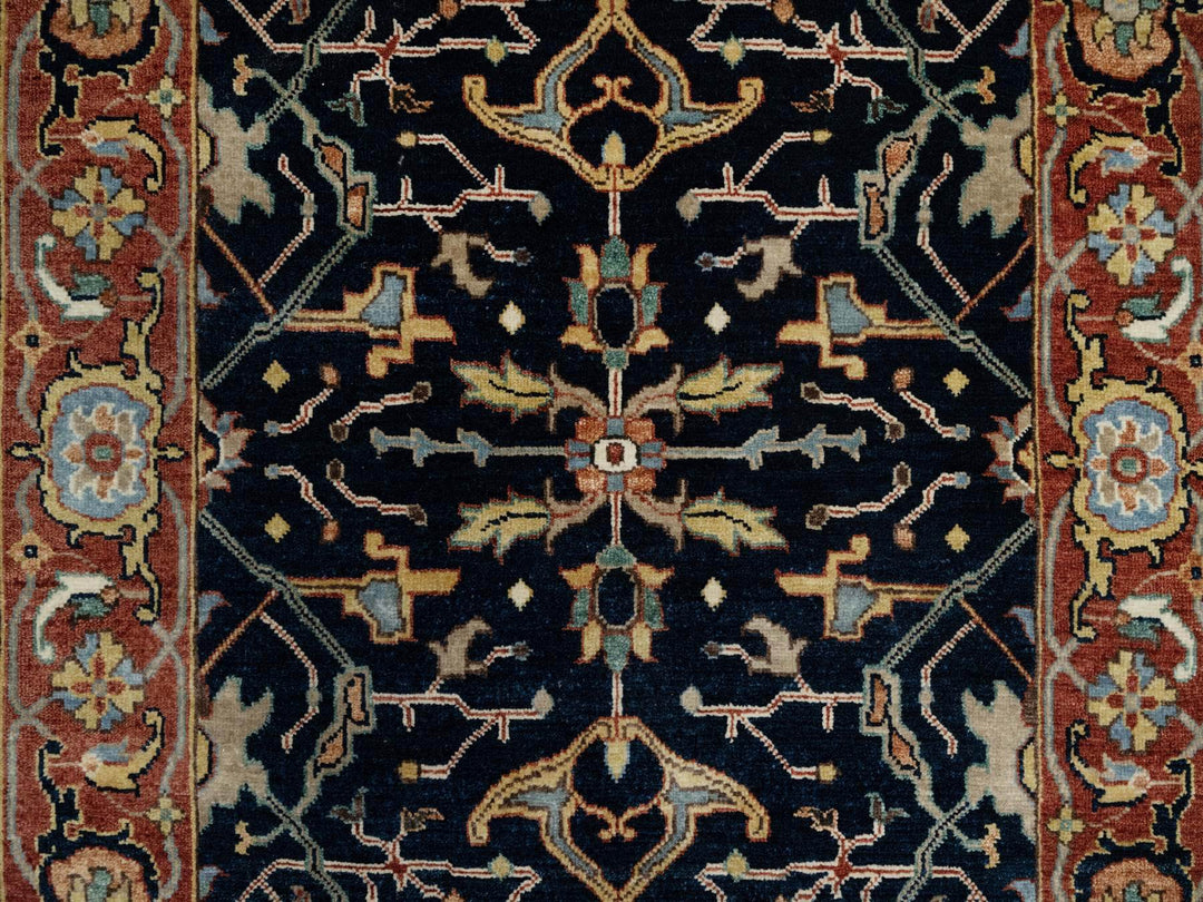 3'1" x 5'2" New Hand Knotted Blue Wool Rectangle Oriental Rug - MOA10291101