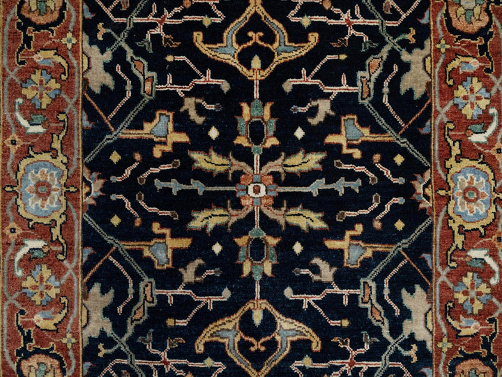 3'1" x 5'2" New Hand Knotted Blue Wool Rectangle Oriental Rug - MOA10291101