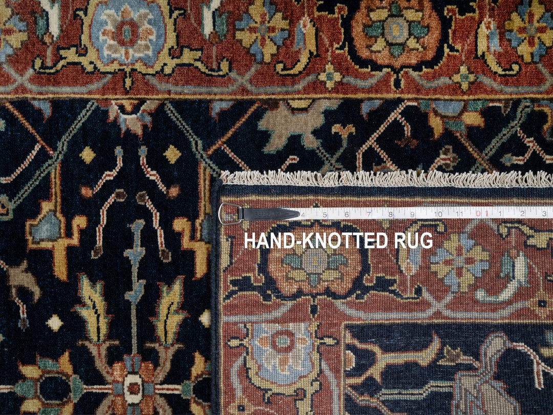 3'1" x 5'2" New Hand Knotted Blue Wool Rectangle Oriental Rug - MOA10291101