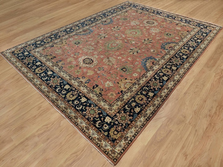 9'0" x 12'2" New Hand Knotted Red Wool Rectangle Oriental Rug - MOA10291102