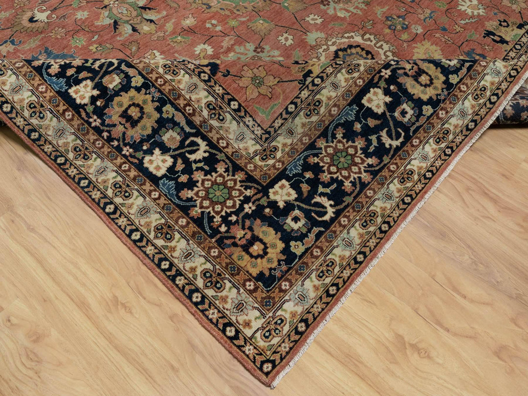 9'0" x 12'2" New Hand Knotted Red Wool Rectangle Oriental Rug - MOA10291102