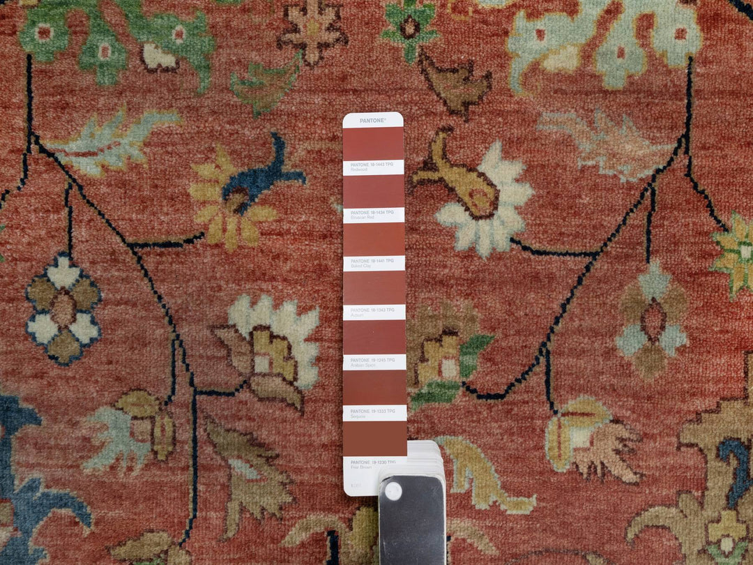 9'0" x 12'2" New Hand Knotted Red Wool Rectangle Oriental Rug - MOA10291102
