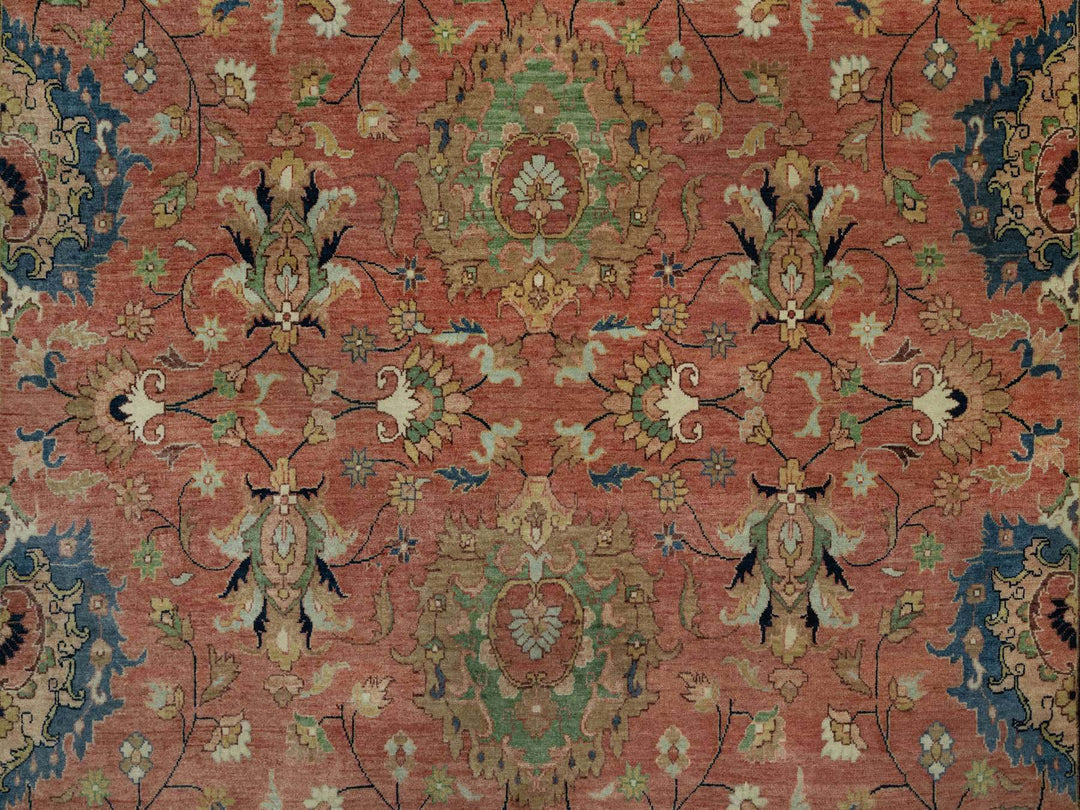 9'0" x 12'2" New Hand Knotted Red Wool Rectangle Oriental Rug - MOA10291102