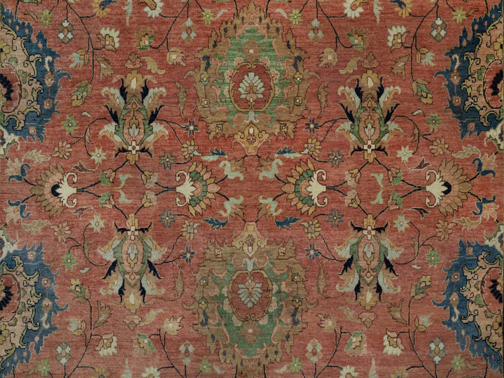 9'0" x 12'2" New Hand Knotted Red Wool Rectangle Oriental Rug - MOA10291102
