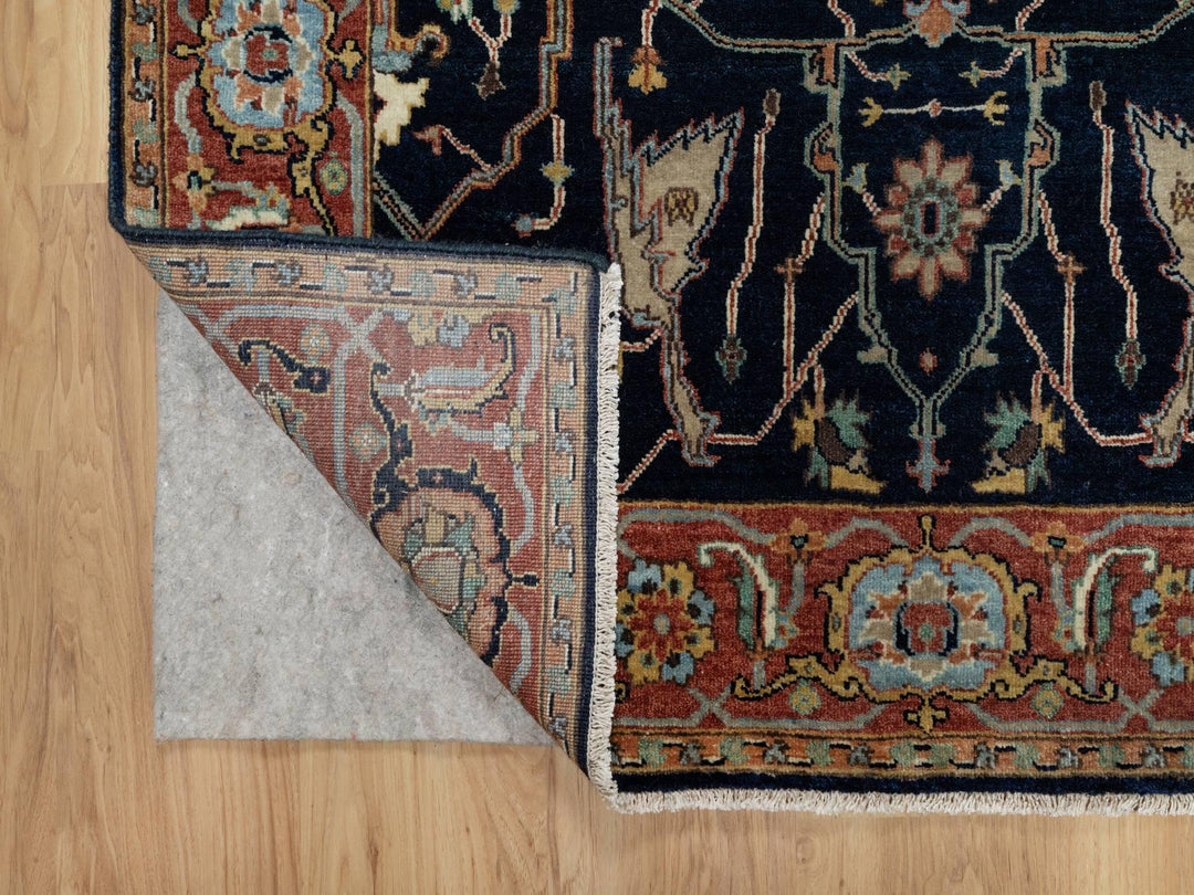 4'2" x 8'1" New Hand Knotted Blue Wool Runner Oriental Rug - MOA10291110