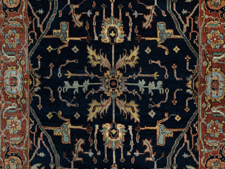 4'2" x 8'1" New Hand Knotted Blue Wool Runner Oriental Rug - MOA10291110