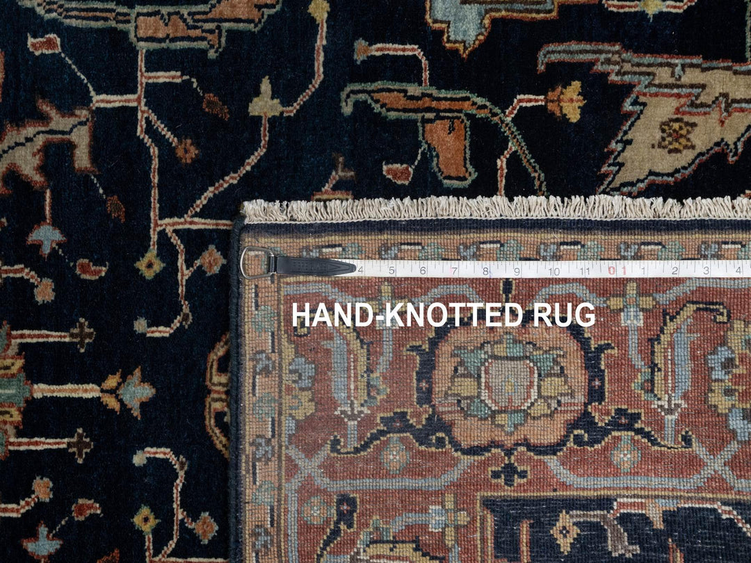 4'2" x 8'1" New Hand Knotted Blue Wool Runner Oriental Rug - MOA10291110