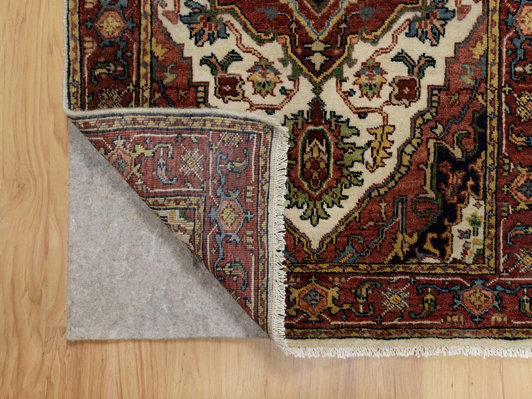2'7" x 6'2" New Hand Knotted Ivory Wool Runner Oriental Rug - MOA10291111