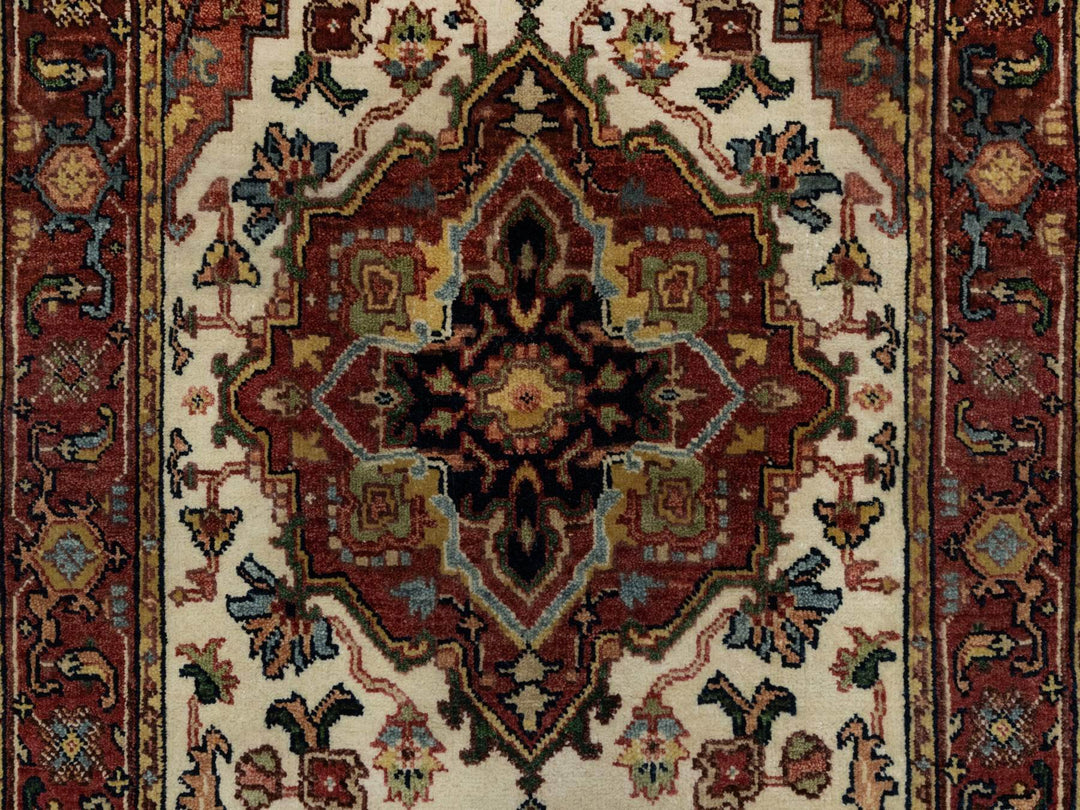 2'7" x 6'2" New Hand Knotted Ivory Wool Runner Oriental Rug - MOA10291111
