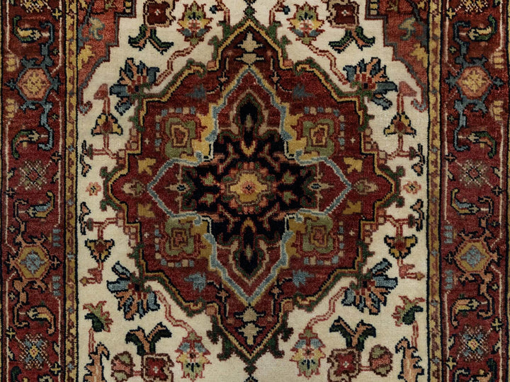2'7" x 6'2" New Hand Knotted Ivory Wool Runner Oriental Rug - MOA10291111