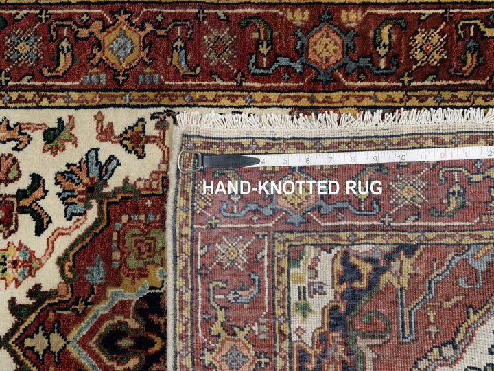 2'7" x 6'2" New Hand Knotted Ivory Wool Runner Oriental Rug - MOA10291111
