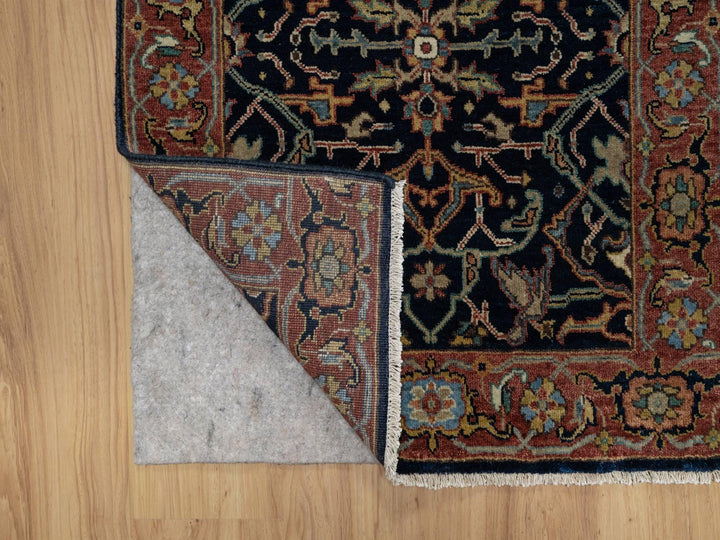 2'6" x 14'1" New Hand Knotted Blue Wool Runner Oriental Rug - MOA10291115
