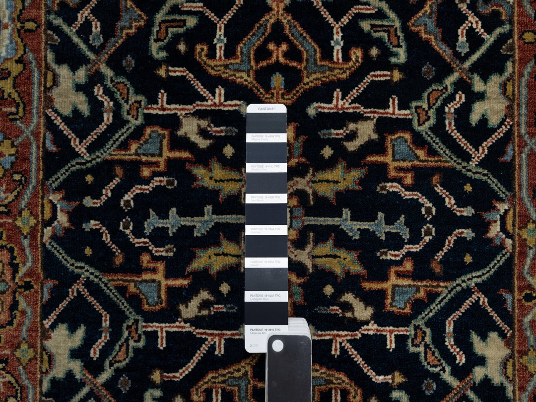 2'6" x 14'1" New Hand Knotted Blue Wool Runner Oriental Rug - MOA10291115