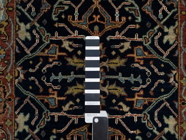 2'6" x 14'1" New Hand Knotted Blue Wool Runner Oriental Rug - MOA10291115