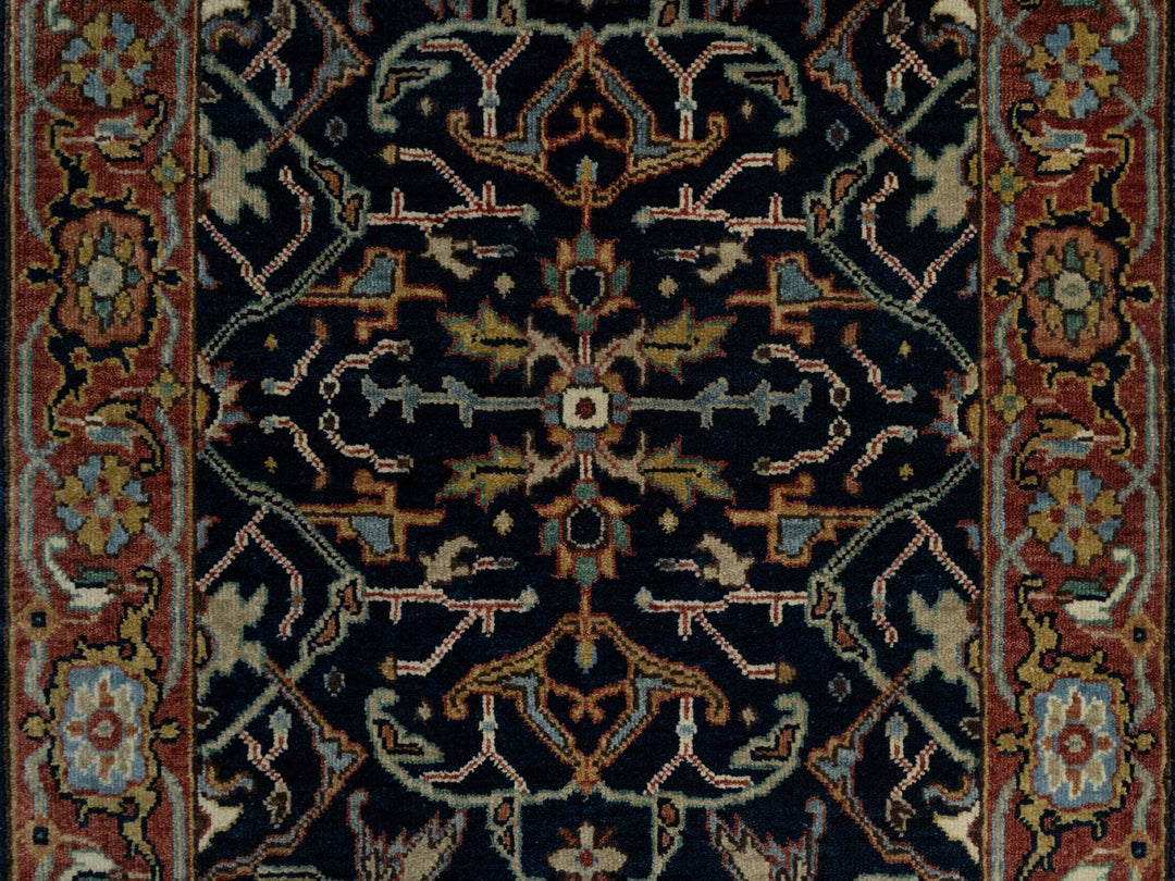 2'6" x 14'1" New Hand Knotted Blue Wool Runner Oriental Rug - MOA10291115
