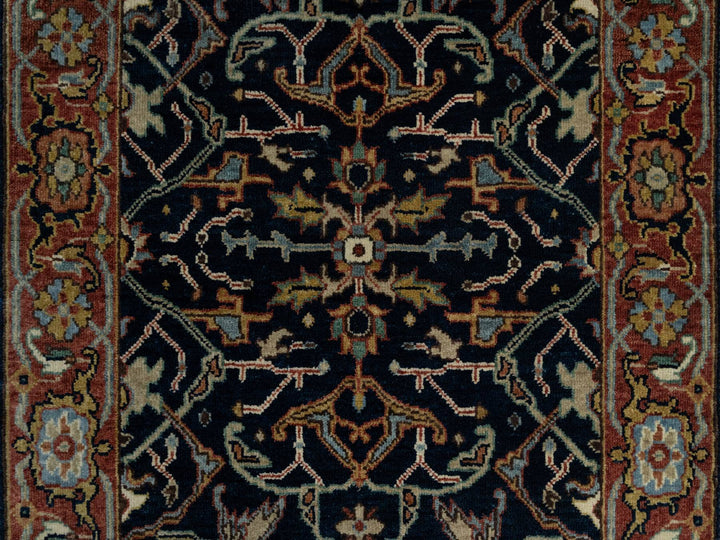2'6" x 14'1" New Hand Knotted Blue Wool Runner Oriental Rug - MOA10291115