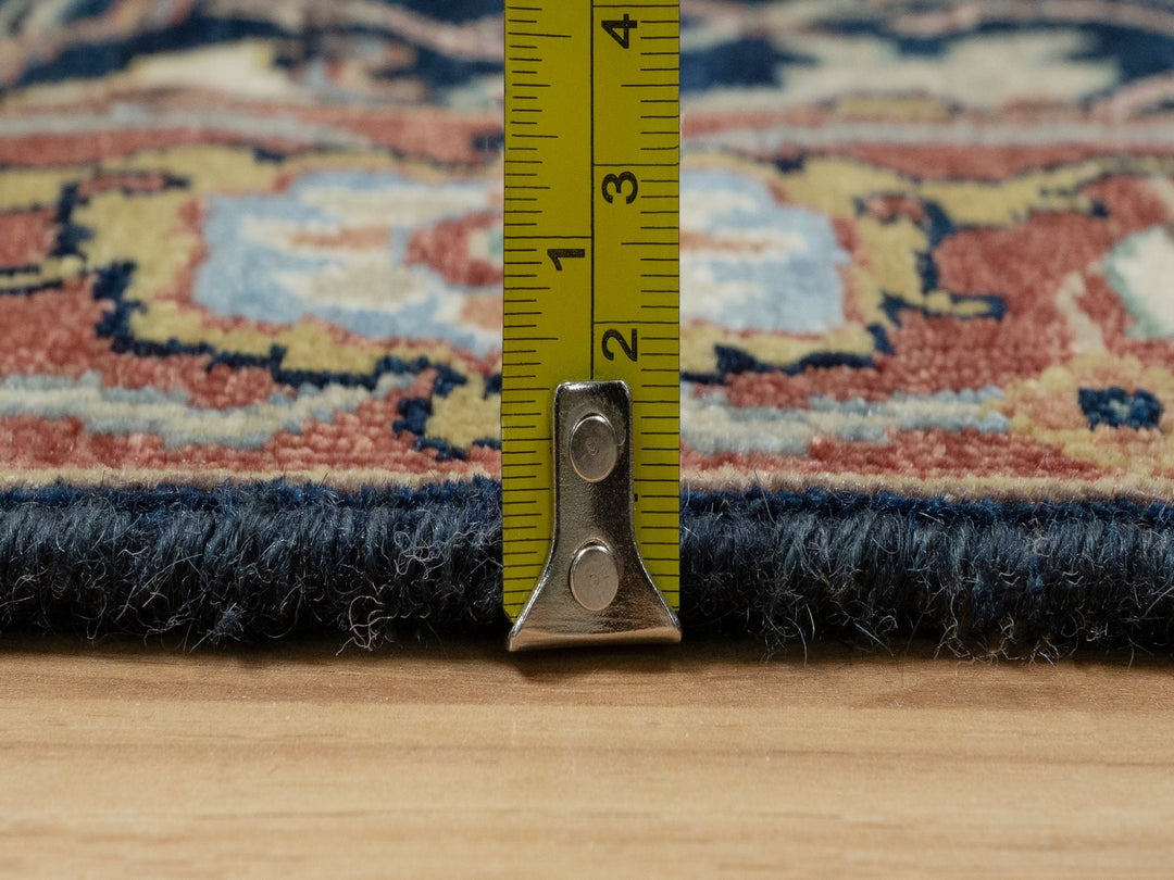 2'6" x 14'1" New Hand Knotted Blue Wool Runner Oriental Rug - MOA10291115