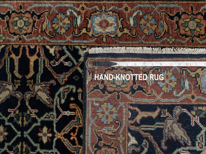 2'6" x 14'1" New Hand Knotted Blue Wool Runner Oriental Rug - MOA10291115