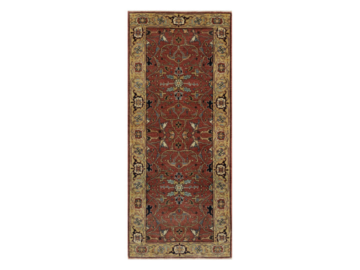 2'7" x 6'1" New Hand Knotted Red Wool Runner Oriental Rug - MOA10291118