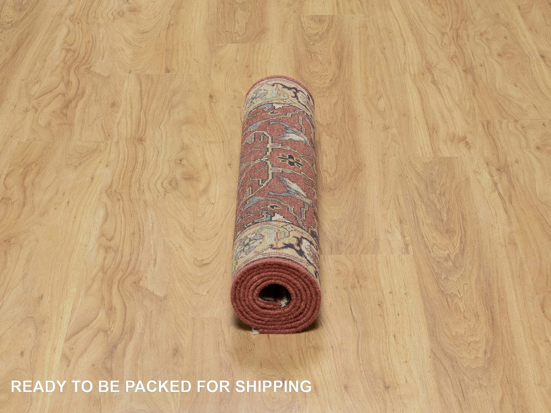 2'7" x 6'1" New Hand Knotted Red Wool Runner Oriental Rug - MOA10291118