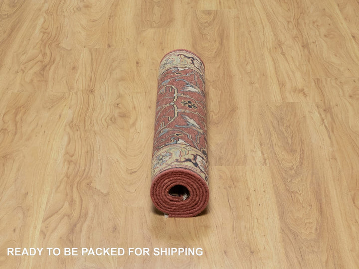 2'7" x 6'1" New Hand Knotted Red Wool Runner Oriental Rug - MOA10291118