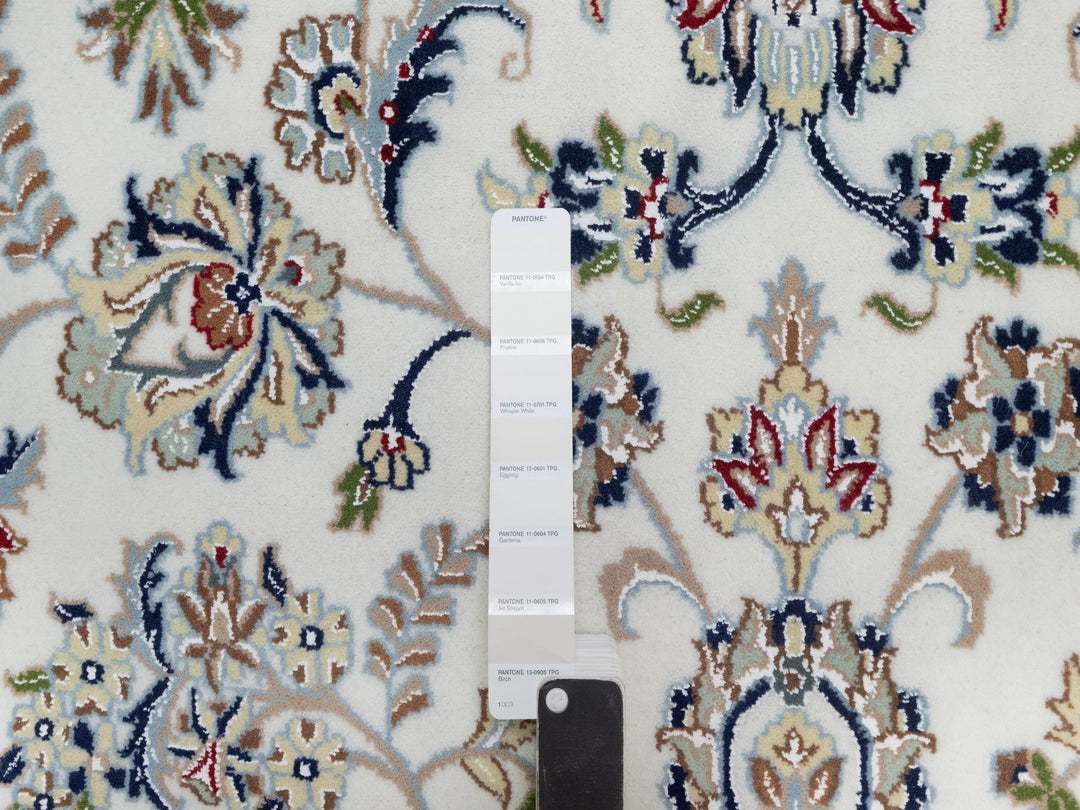 8'9" x 12'3" New Hand Knotted Ivory Wool & Silk Rectangle Oriental Rug - MOA10291126