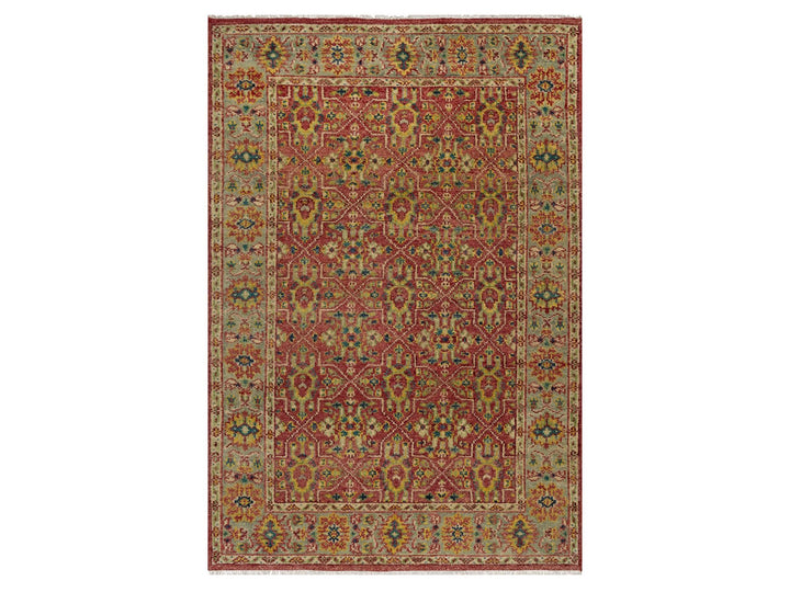 6'0" x 8'10" New Hand Knotted Red Wool Rectangle Oriental Rug - MOA10291132