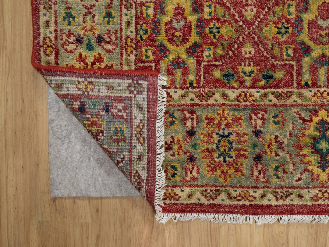 6'0" x 8'10" New Hand Knotted Red Wool Rectangle Oriental Rug - MOA10291132