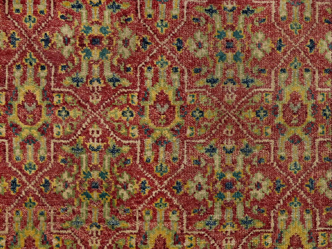 6'0" x 8'10" New Hand Knotted Red Wool Rectangle Oriental Rug - MOA10291132