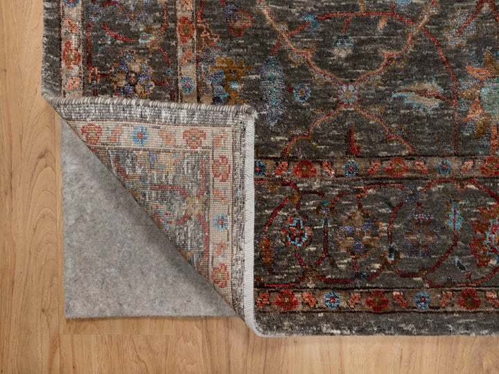 5'0" x 7'0" New Hand Knotted Brown Wool & Silk Rectangle Oriental Rug - MOA10291133