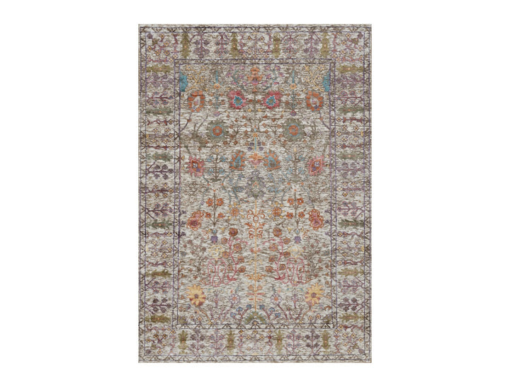 4'3" x 6'2" New Hand Knotted Ivory Wool & Silk Rectangle Oriental Rug - MOA10291134