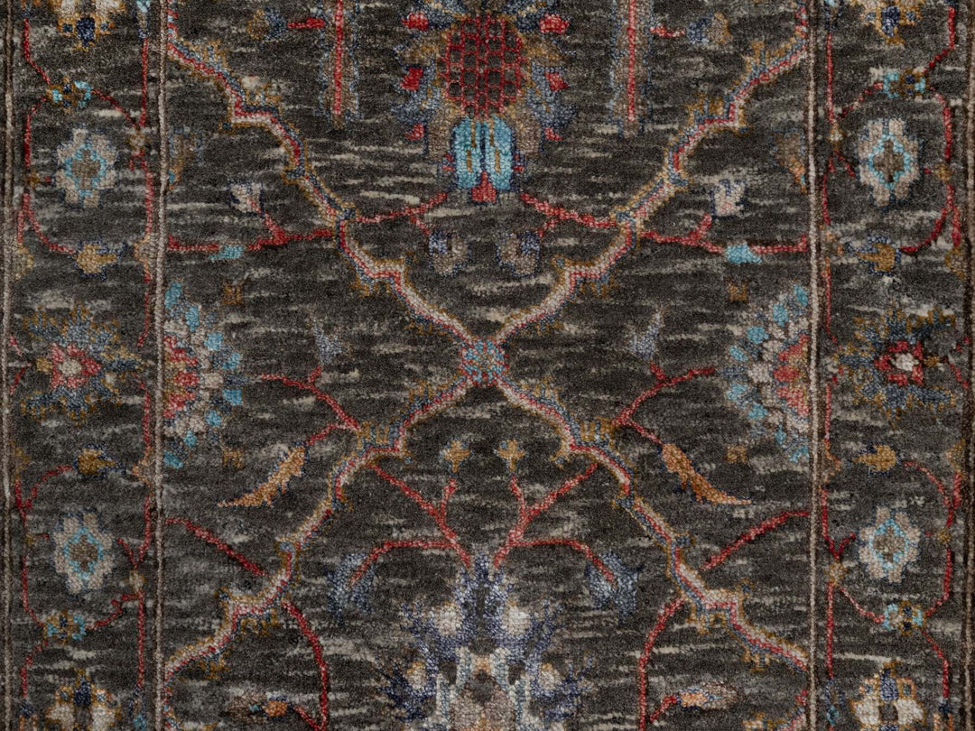 2'0" x 3'0" New Hand Knotted Brown Wool & Silk Rectangle Oriental Rug - MOA10291152