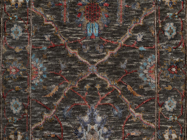 2'0" x 3'0" New Hand Knotted Brown Wool & Silk Rectangle Oriental Rug - MOA10291152