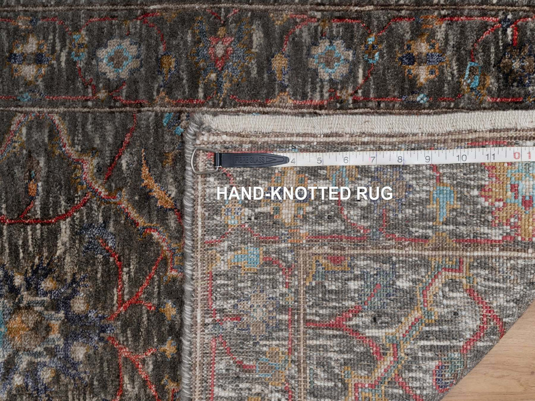 2'0" x 3'0" New Hand Knotted Brown Wool & Silk Rectangle Oriental Rug - MOA10291152