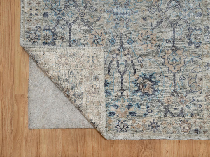 2'7" x 15'9" New Hand Knotted Ivory Wool & Silk Runner Oriental Rug - MOA10291158