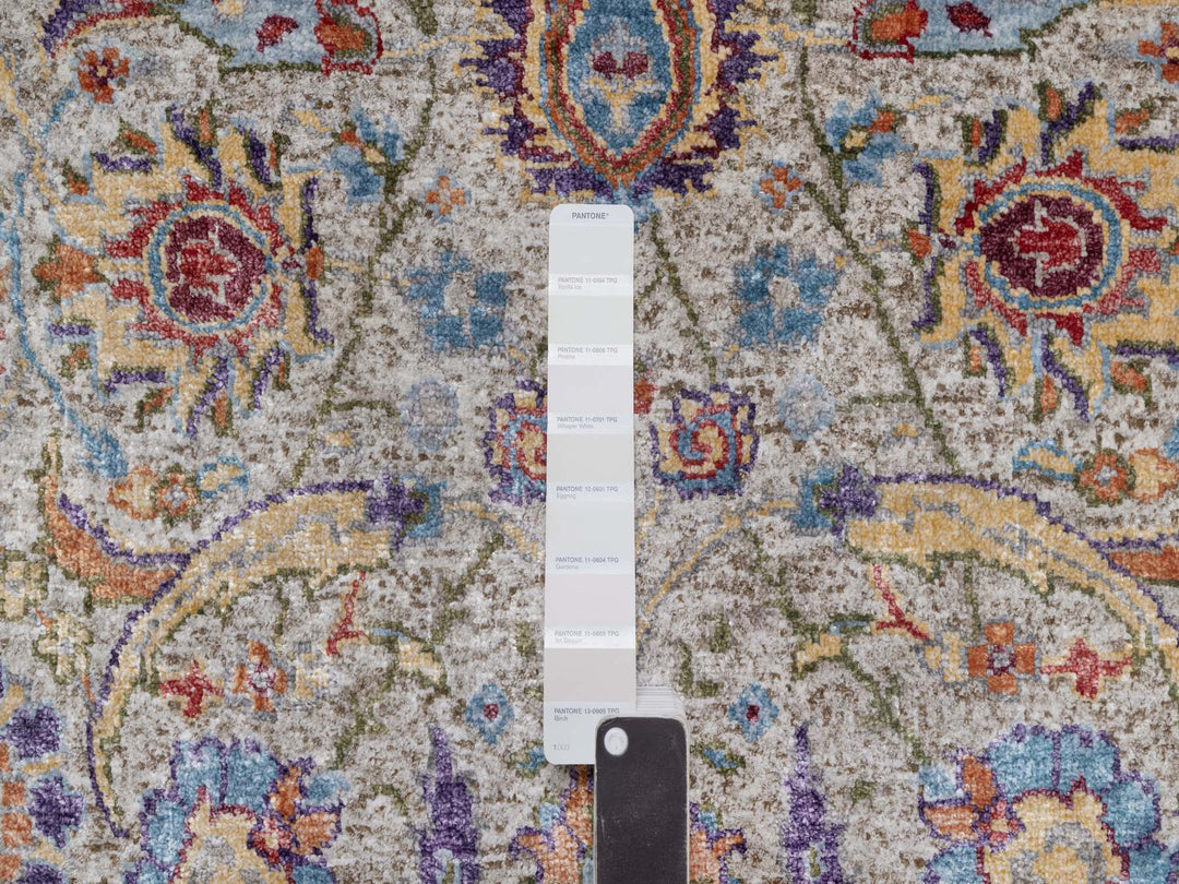 2'5" x 26'0" New Hand Knotted Ivory Wool & Silk Runner Oriental Rug - MOA10291159