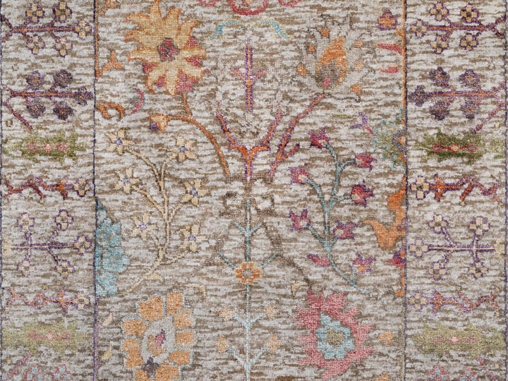 2'7" x 23'9" New Hand Knotted Ivory Wool & Silk Runner Oriental Rug - MOA10291160