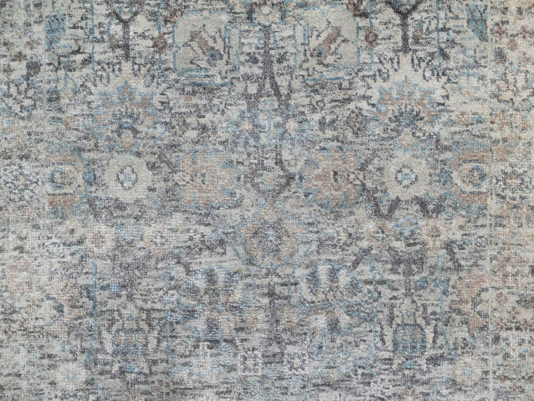 2'7" x 25'9" New Hand Knotted Ivory Wool & Silk Runner Oriental Rug - MOA10291162