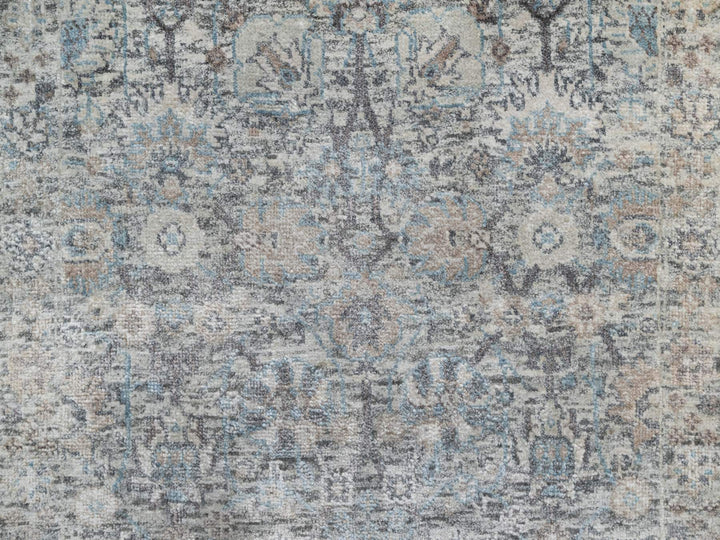 2'7" x 25'9" New Hand Knotted Ivory Wool & Silk Runner Oriental Rug - MOA10291162