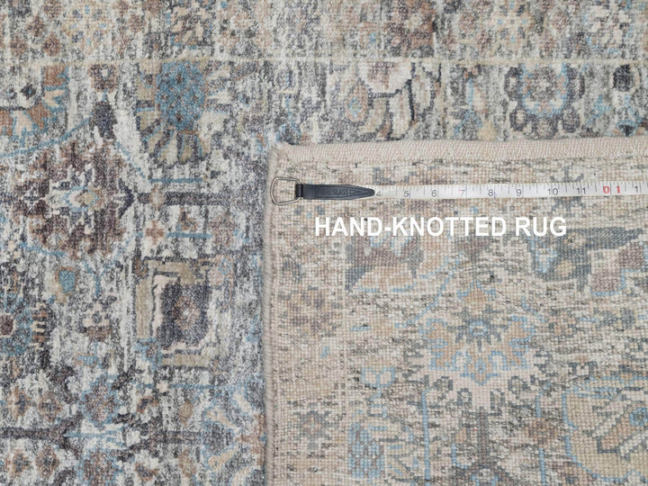 2'7" x 25'9" New Hand Knotted Ivory Wool & Silk Runner Oriental Rug - MOA10291162