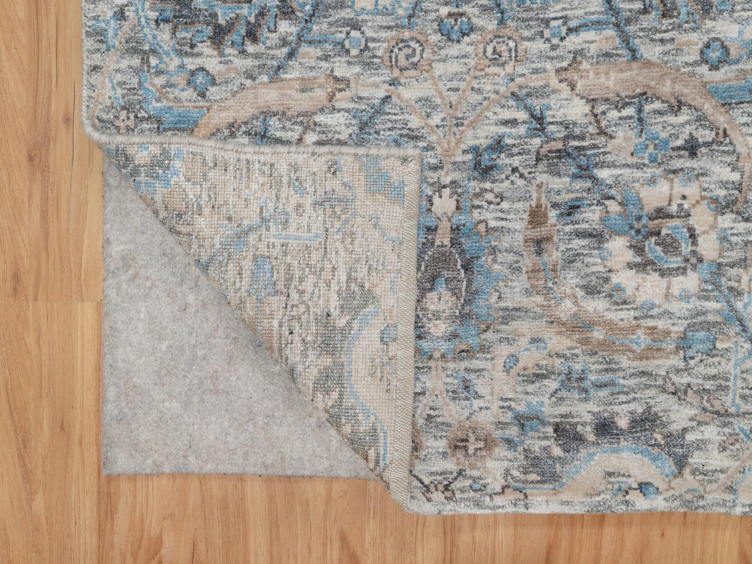 2'6" x 27'9" New Hand Knotted Ivory Wool & Silk Runner Oriental Rug - MOA10291163