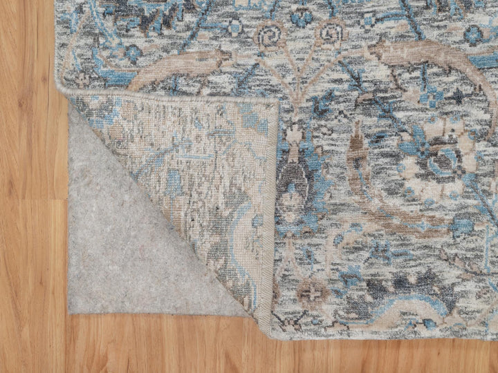 2'6" x 27'9" New Hand Knotted Ivory Wool & Silk Runner Oriental Rug - MOA10291163